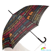 Зонт-трость женский полуавтомат HAPPY RAIN (ХЕППИ РЭЙН) U41085-1 черный, полуавтомат, абстракция