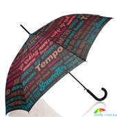 Зонт-трость женский полуавтомат HAPPY RAIN (ХЕППИ РЭЙН) U41085-3 коричневый, полуавтомат, абстракция
