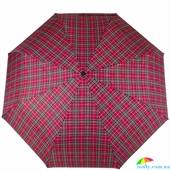 Зонт женский компактный механический HAPPY RAIN (ХЕППИ РЭЙН) U42659-2 розовый, механический, клетка