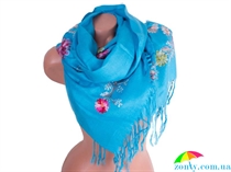 Женский шерстяной шарф 180 на 70 см ETERNO (ЭТЕРНО) ES0206-7-blue голубой, шерсть