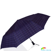 Противоштормовой зонт мужской автомат с большим куполом FULTON (ФУЛТОН) FULG842-Navy-Plaid синий, клетка
