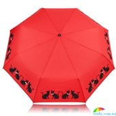 Зонт женский автомат DOPPLER (ДОППЛЕР) DOP7441465C06-red красный, животные