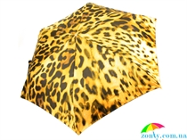 Зонт женский облегченный компактный HAPPY RAIN (ХЕППИ РЭЙН) U63955-yellow-leopard бежевый, механический, абстракция