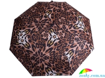 Зонт женский автомат RAINY DAYS (РЕЙНИ ДЕЙС) U768550-leopard коричневый, полный автомат, абстракция